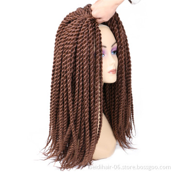 18inch Thick Senegalese Twist Braids Crochet Hair Prelooped Big Braids Synthetic Extension 12Strands/pack